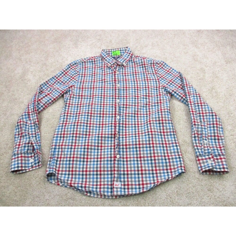 Vineyard Vines Shirt Men Small Slim Blue Whale Cotton Murray Casual Button Up